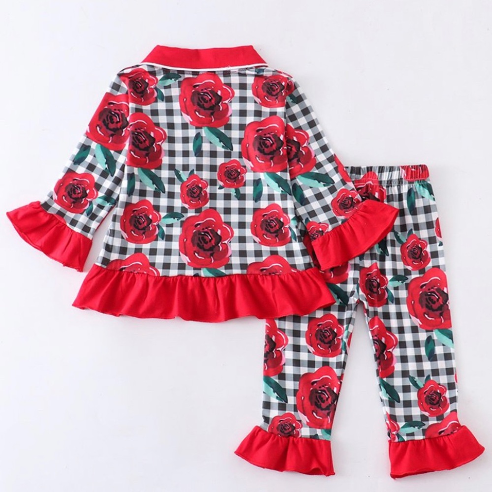 Basic Checkerboard Rose Pajama Set - Picture 4 of 4